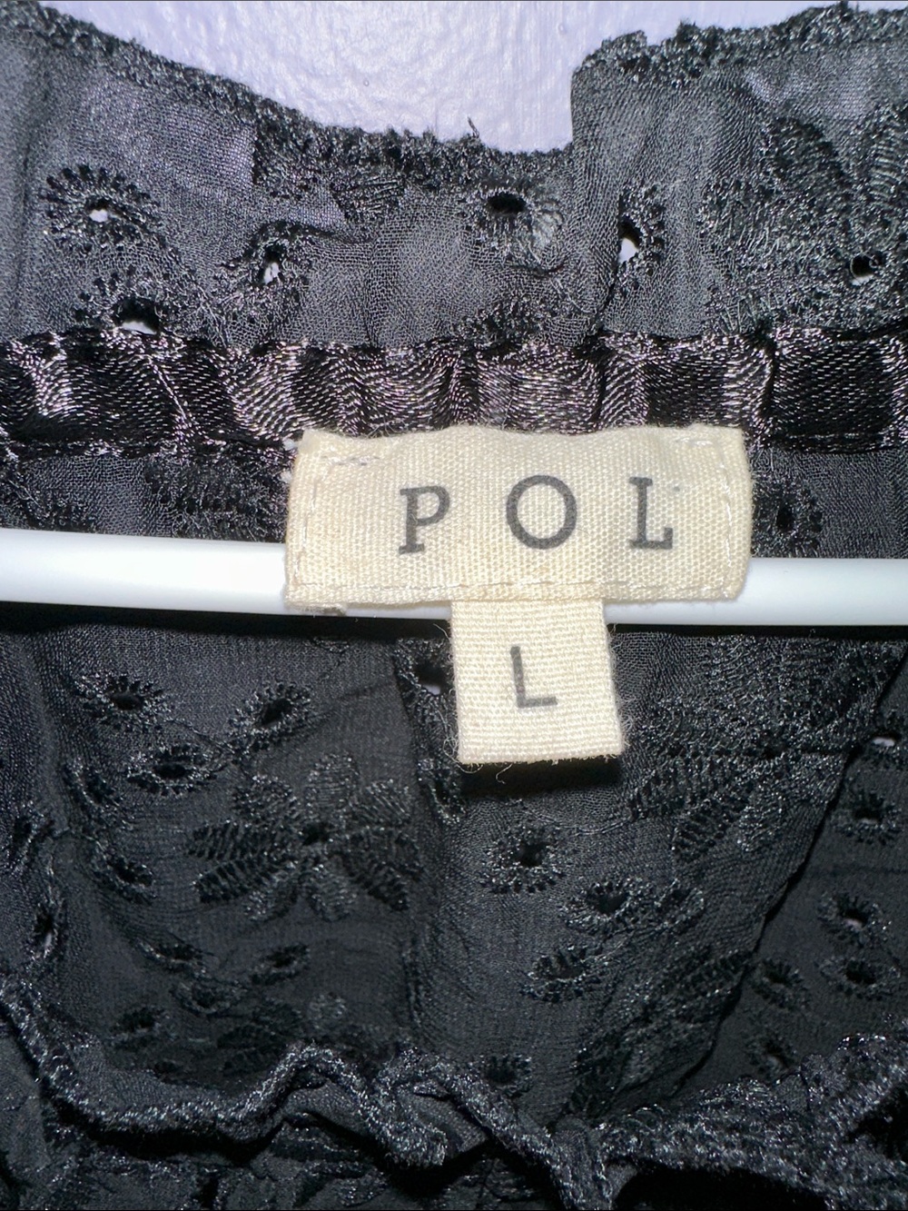 POL Black Eyelet Embroidered Boho Tunic - Picture 2 of 6